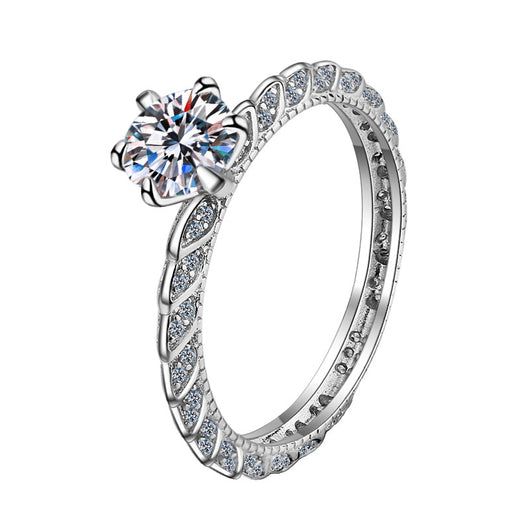 Anillo de Plata Esterlina con Diamantes Completos y Seis Puntas - Image 5
