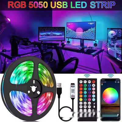Tira LED RGB USB 5V con Control Bluetooth y App Móvil