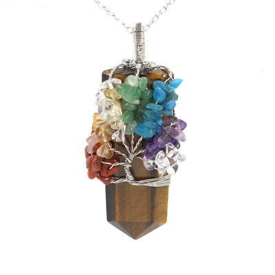 Collar con Colgante Árbol de la Vida en Cristal Hexagonal - Image 7