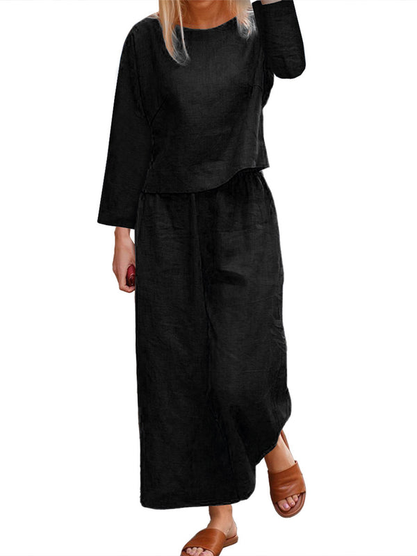 Conjunto de Dos Piezas: Blusa Suelta y Pantalón Tres Cuartos - Image 3