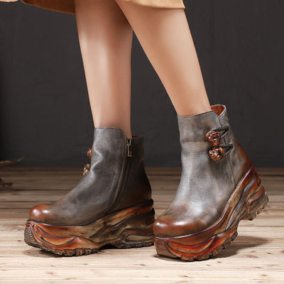 Botas de Cuero Retro con Colores Vibrantes - Image 10