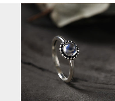 Anillo de Piedra de Luna Plata para Mujer con Cristal de Gema - Image 7