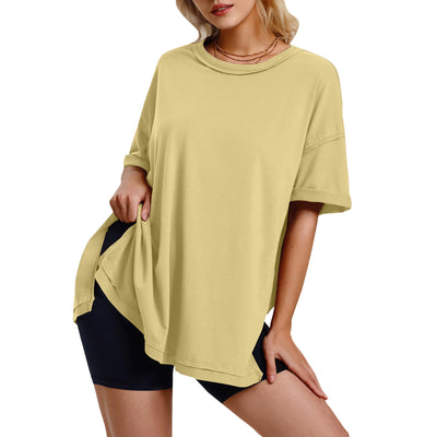 Camiseta Suelta de Algodón con Aberturas Laterales para Mujer - Image 19