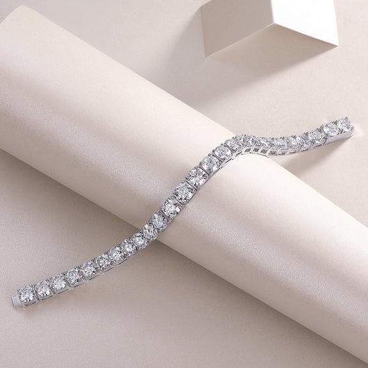 Pulsera de Plata Gravitacional - Lujo Accesible con Moissanita Premium y Baño de Platino - Image 10