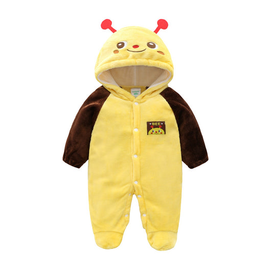 Pijama Tipo Mameluco de Franela con Capucha para Bebé - Unisex 0-1 Año - Image 11