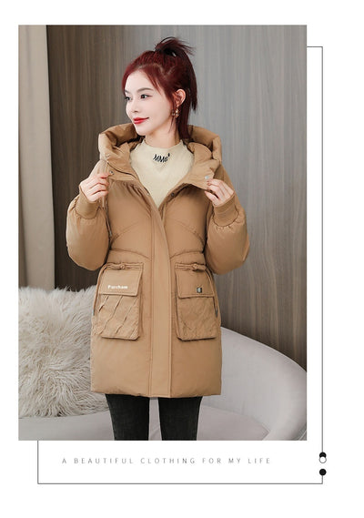 Abrigo Acolchado Grueso Talla Grande con Capucha - Algodón Cálido Invierno - Image 26