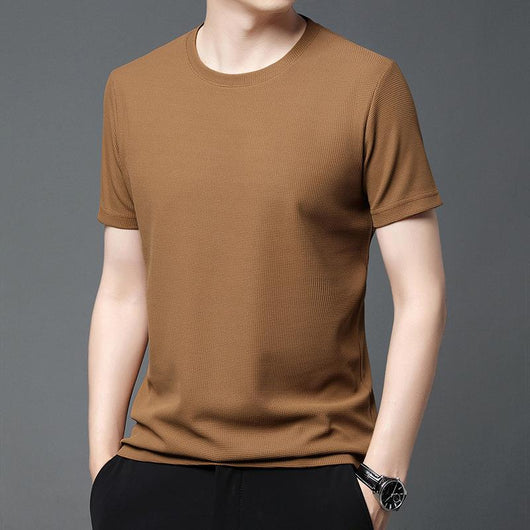 Playera Holgada de Cuello Redondo con Textura Waffle para Hombre - Image 9
