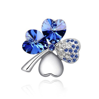 Broche Trébol de Cuatro Hojas con Diamantes - Image 3