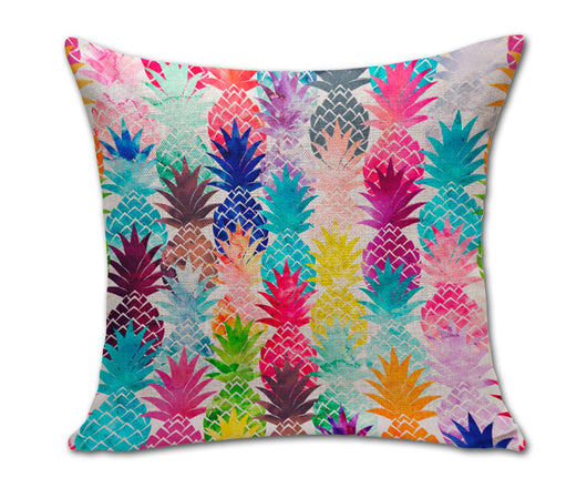 Almohada Decorativa Piña Sketch de Algodón y Lino para Sofá y Oficina