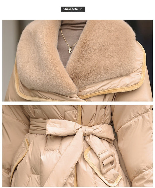 Chaqueta de Plumón de Pato Winter 90 Blanca con Cuello de Pelaje Grande - Image 28