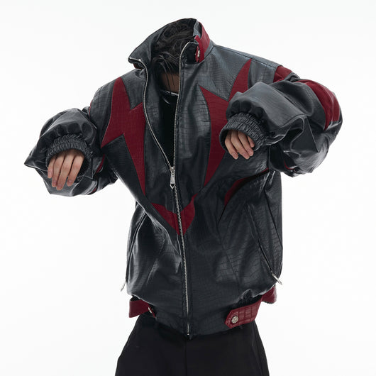 Chaqueta de Cuero PU con Detalles en Contraste y Herrajes Metálicos - Image 9