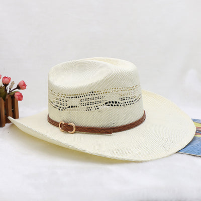 Sombrero Vaquero Tejido a Mano Impermeable Protección Solar Playa - Image 4