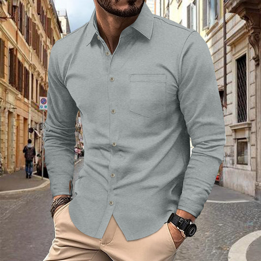 Camisa Casual de Manga Larga con Botones para Hombre - Image 4