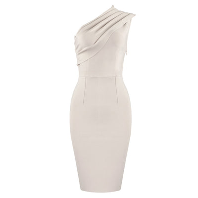 Vestido Elegante con Hombro Descubierto y Cintura Definida - Image 8