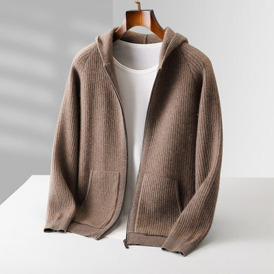 Cardigan con Capucha de Lana Gruesa para Hombre - Corte Holgado y Casual - Image 5