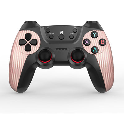 Black wireless game controller with textured grips, red-accented analog sticks, and colorful A, B, X, Y buttons. - Image 3