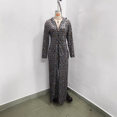 Jumpsuit Leopardo Terciopelo Oversize con Capucha - Image 4