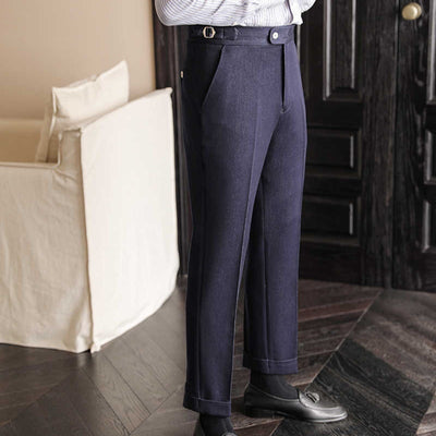 Pantalones de Vestir Elásticos Napolitanos sin Planchado para Hombre