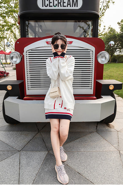 Conjunto de Dos Piezas: Suéter de Lana con Cardigan Corto para Mujer - Image 5