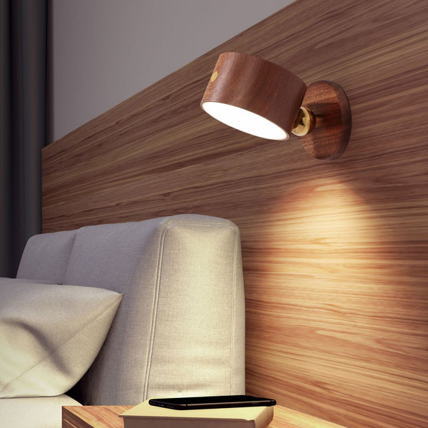 Lámpara de Noche de Madera Natural para Dormitorio