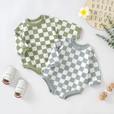 Jumpsuit Infantil Cuadros Ajedrez en Algodón Orgánico