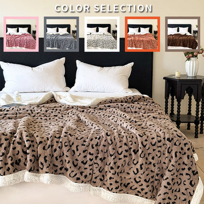 Manta de Tafetán Jacquard Estampado Leopardo Doble Capa - Image 31