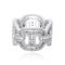 Electroplated Zircon Hip-hop Men's Ring Blanco Dorado 7