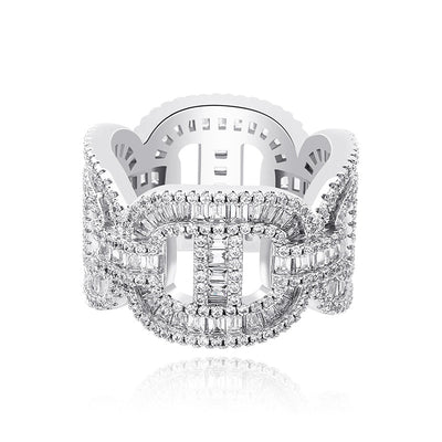Anillo Hip-hop para Hombre con Circonita Electrochapada - Image 4