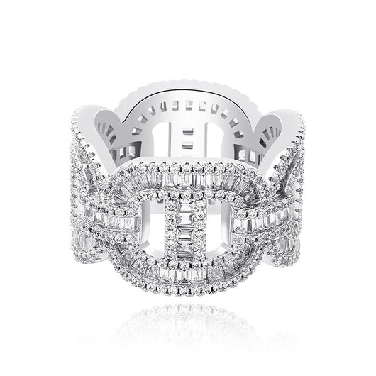 Anillo Hip-hop para Hombre con Circonita Electrochapada - Image 4