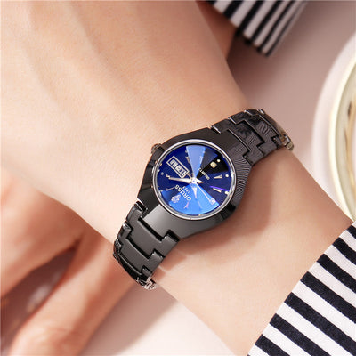 Reloj de Pareja Acero Tungsteno Resistente al Agua - Diseño Moderno para Estudiantes - Image 9