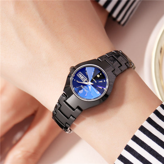 Reloj de Pareja Acero Tungsteno Resistente al Agua - Diseño Moderno para Estudiantes - Image 9