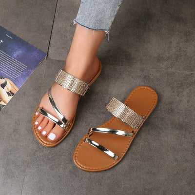Sandalias Planas de Verano con Strass Romanas - Tallas Grandes - Image 7