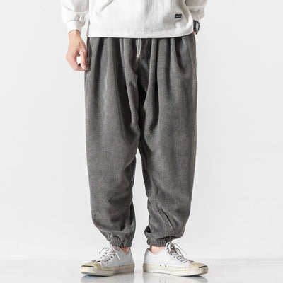 Pantalones Harem de Pana Suelta Talla Grande para Hombre - Image 16