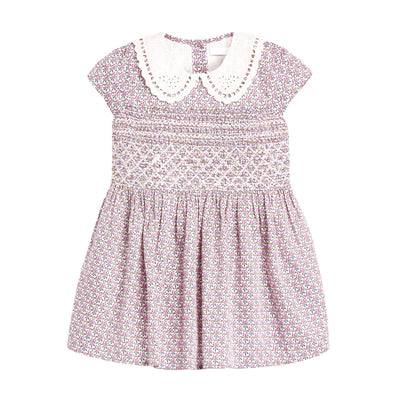 Vestido Infantil de Encaje Floral con Cuello Solapa y Falda Corta - Image 11