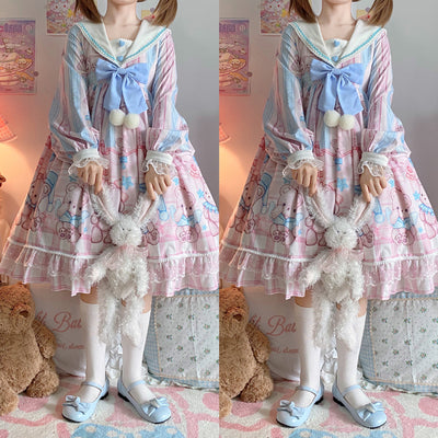 Vestido Lolita Soft Girl Osito Soñador de Manga Larga - Image 8