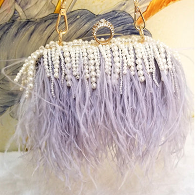 Bolso de Noche Estilo Occidental con Plumas y Borlas - Clutch Elegante para Eventos - Image 5