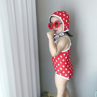Traje de Baño Enterizo para Bebé Niña con Capucha y Lunares - Image 10