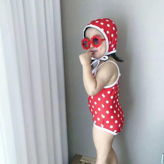 Traje de Baño Enterizo para Bebé Niña con Capucha y Lunares - Image 10