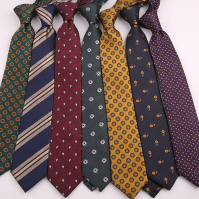 Corbata Formal de Poliéster con Diseño Floral y Rayas para Hombre