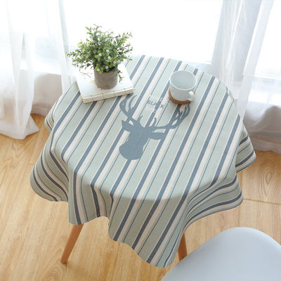 Mantel Redondo Moderno de Algodón y Lino para Mesa de Centro - Image 14