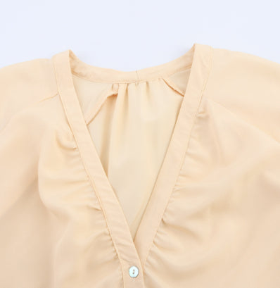 Blusa Holgada Cuello en V con Mangas Largas - Image 5