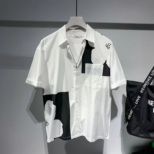 Camisa de Contraste Manga Corta para Hombre - Image 2