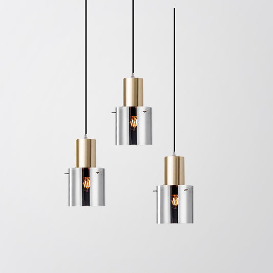 Lámpara Colgante de Cristal Ahumado Electrochapado para Mesita de Noche
