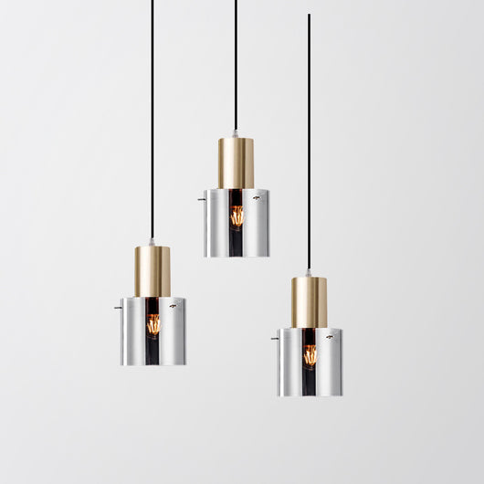 Lámpara Colgante de Cristal Ahumado Electrochapado para Mesita de Noche
