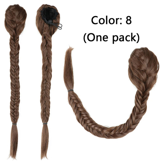 Peluca Trenza Sintética Cola de Caballo Estilo Fishtail para Mujer - Image 10