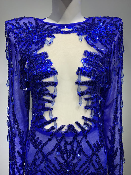 Vestido Bandage Escotado con Detalles Calados - Image 6