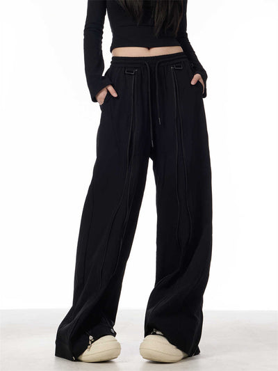 Pantalones Anchos de Patchwork para Mujer - Diseño Casual y Versátil - Image 5