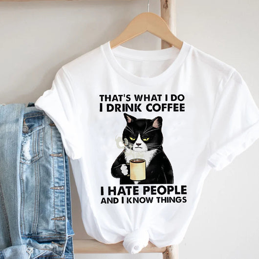 Playera de Gato Estilo Europeo Manga Corta para Verano - Image 4