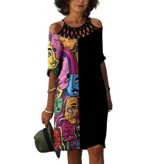 Vestido Asimétrico de Manga Corta para Mujer - Image 8
