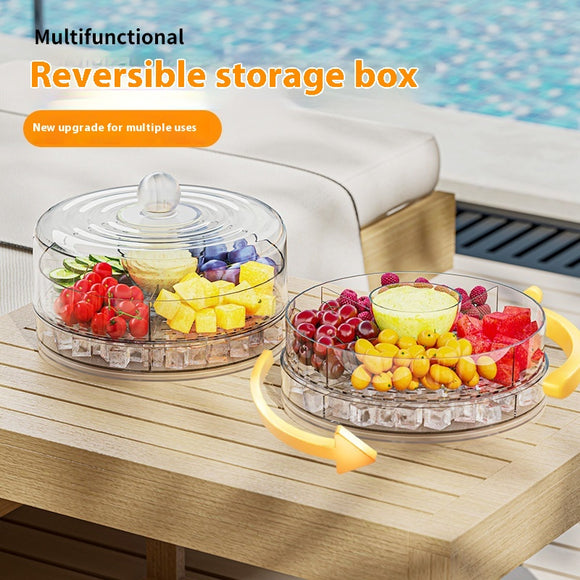 Bandeja Giratoria Refrigerada de 4 Compartimentos para Almacenamiento Multifuncional